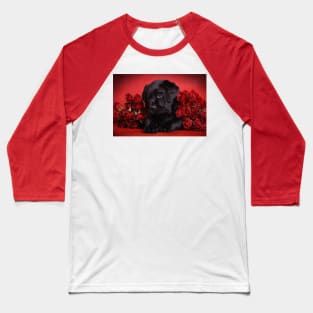 Labrador puppy with red roses Baseball T-Shirt